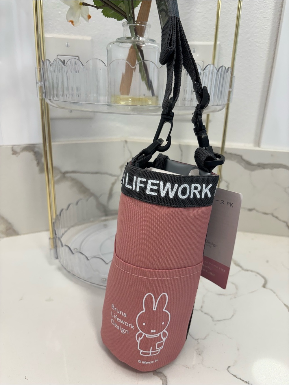 Miffy🐰💗Lifework Pink Bottle Holder with Strap